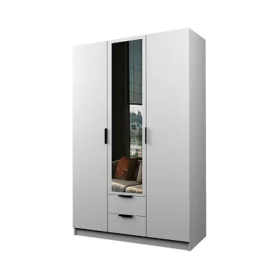 картинка Шкаф ЭКОН распашной 3-х дверный с 2-мя ящиками с зеркалом от магазина КУПИ КУПЕ